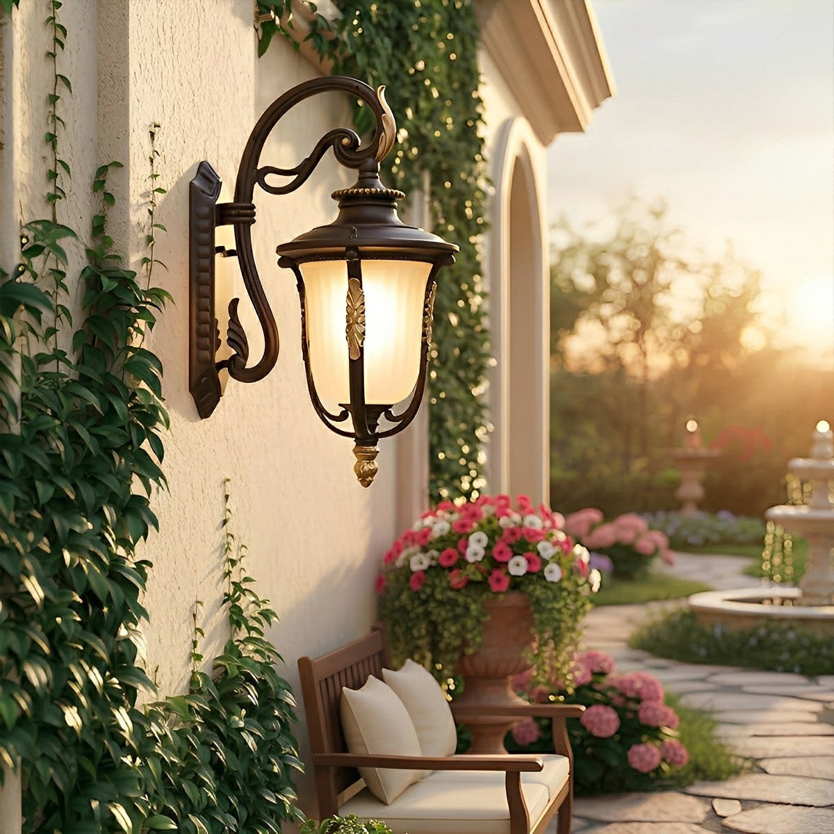 Vintage Classic Waterproof Outdoor LED Porch Light Exterior Wall Lights
