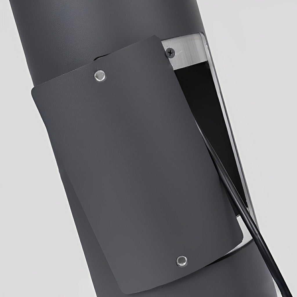 Cylinder LED Black Modern Outdoor Pathway Pole Lights