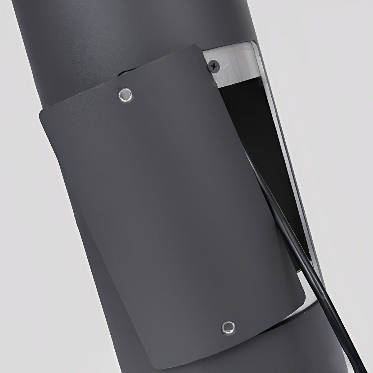 Cylinder LED Black Modern Outdoor Pathway Pole Lights