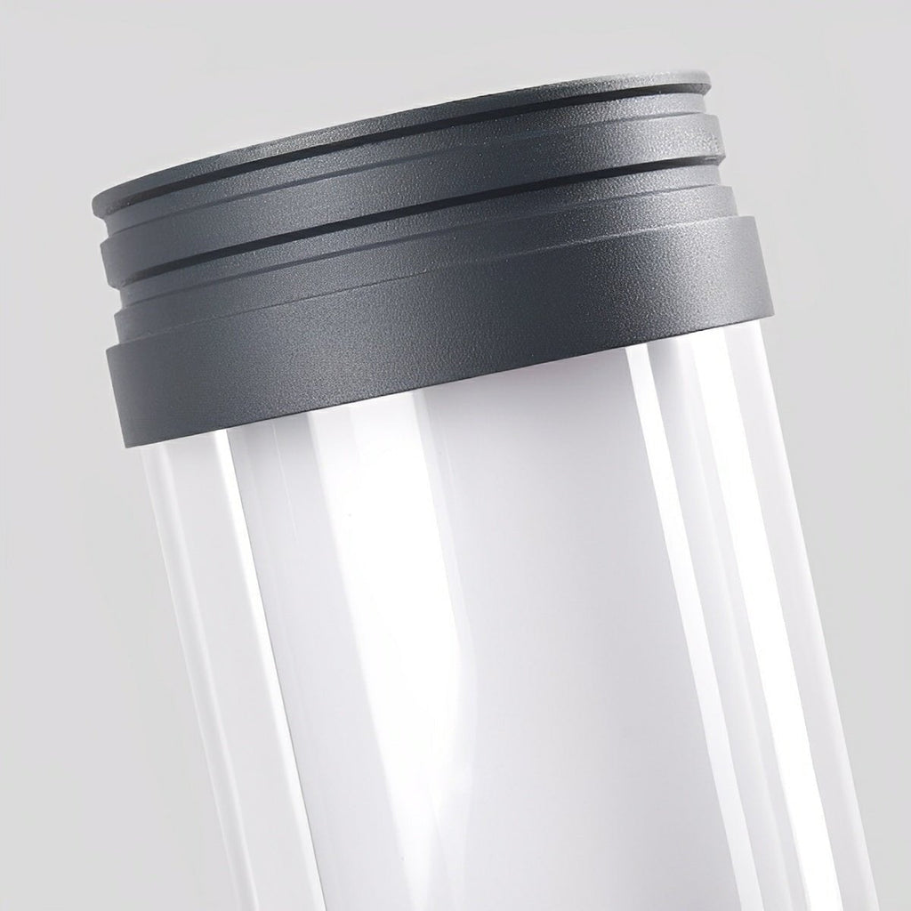 Cylinder LED Black Modern Outdoor Pathway Pole Lights