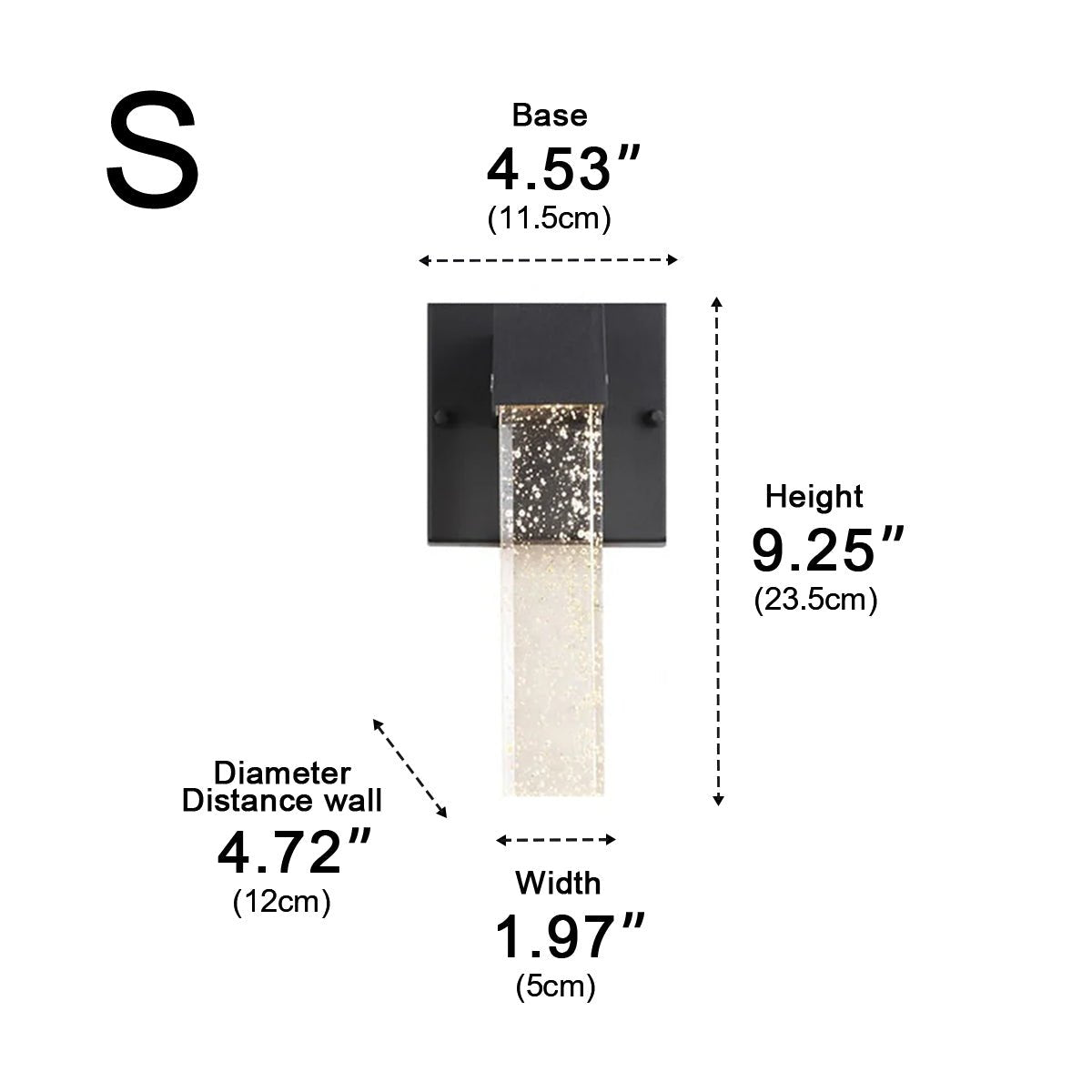 Modern Waterproof Square Long Strip Crystal LED Outdoor Wall Light