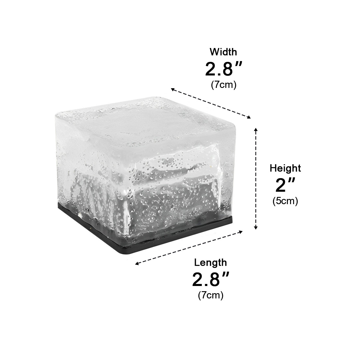 Solar Outdoor Square Ice Brick Cube LED Waterproof Lawn Lights