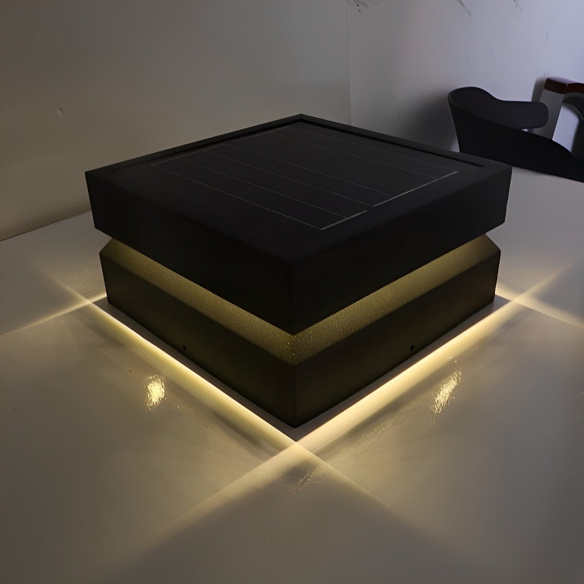 Square LED Waterproof Black Modern Post Caps Lights