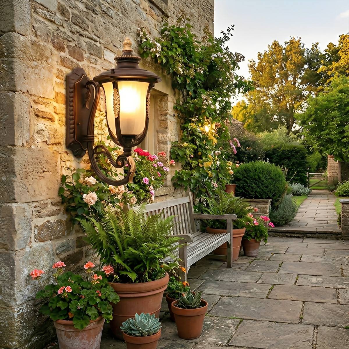 Vintage Classic Waterproof Outdoor LED Porch Light Exterior Wall Lights