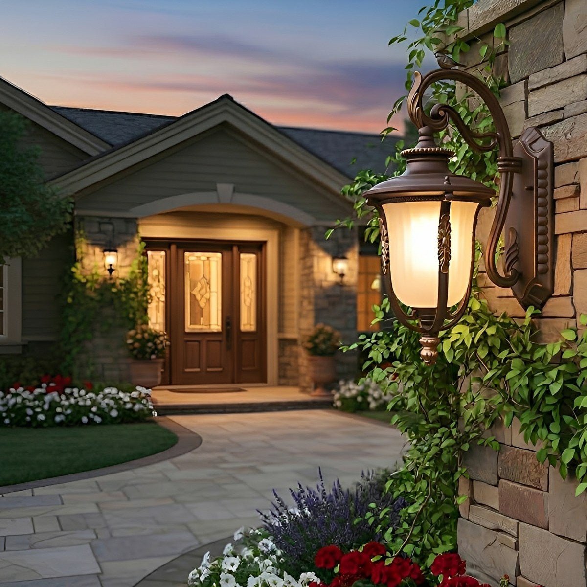 Vintage Classic Waterproof Outdoor LED Porch Light Exterior Wall Lights