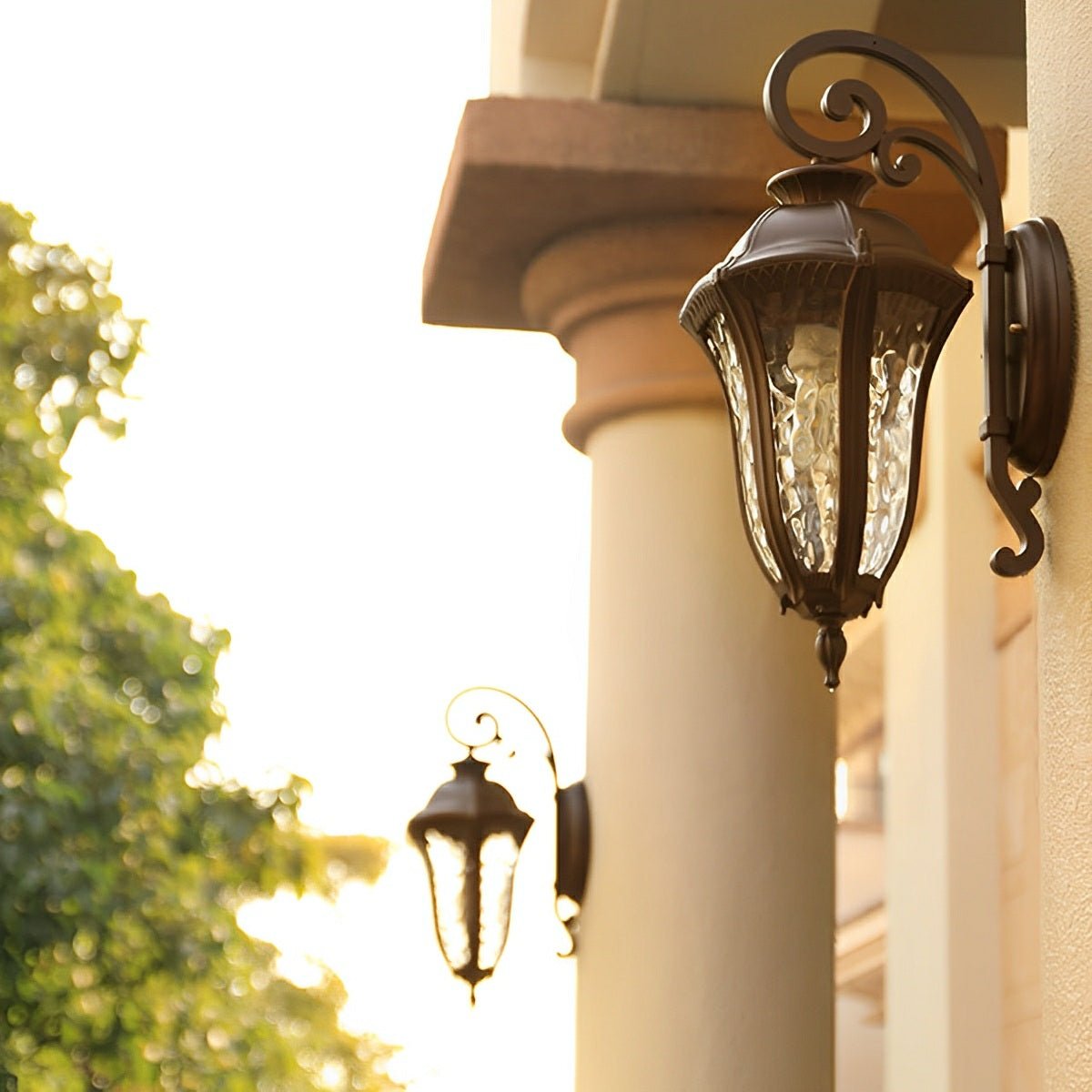 Vintage Waterproof Hexagonal Dome Outdoor LED Porch Light Exterior Wall Lights