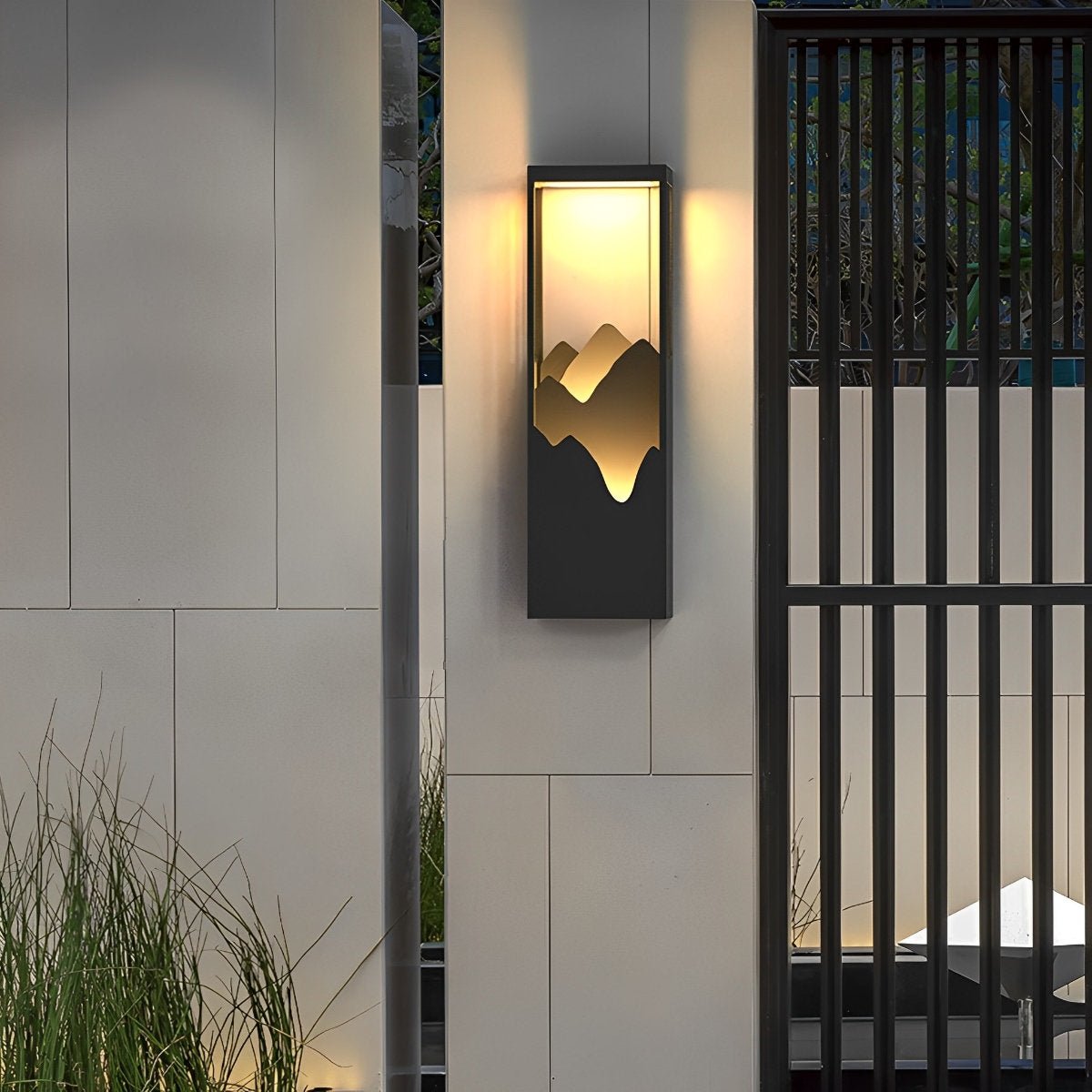 Waterproof Mountain Scenery Led Wall Sconce Garden Wall Light