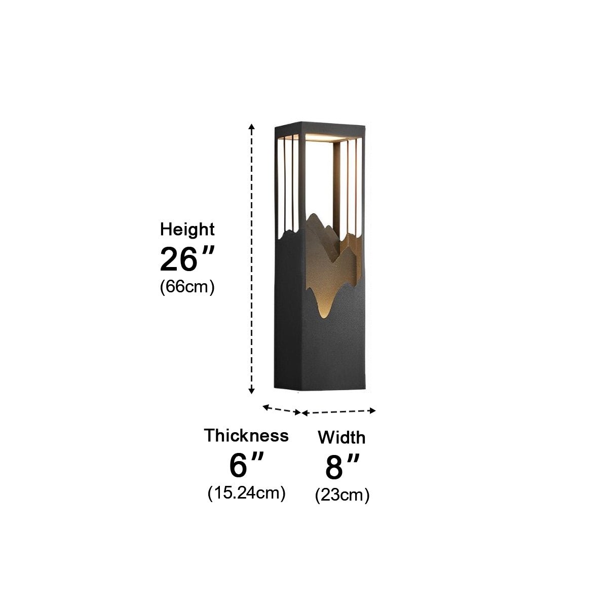 Waterproof Mountain Scenery Led Wall Sconce Garden Wall Light