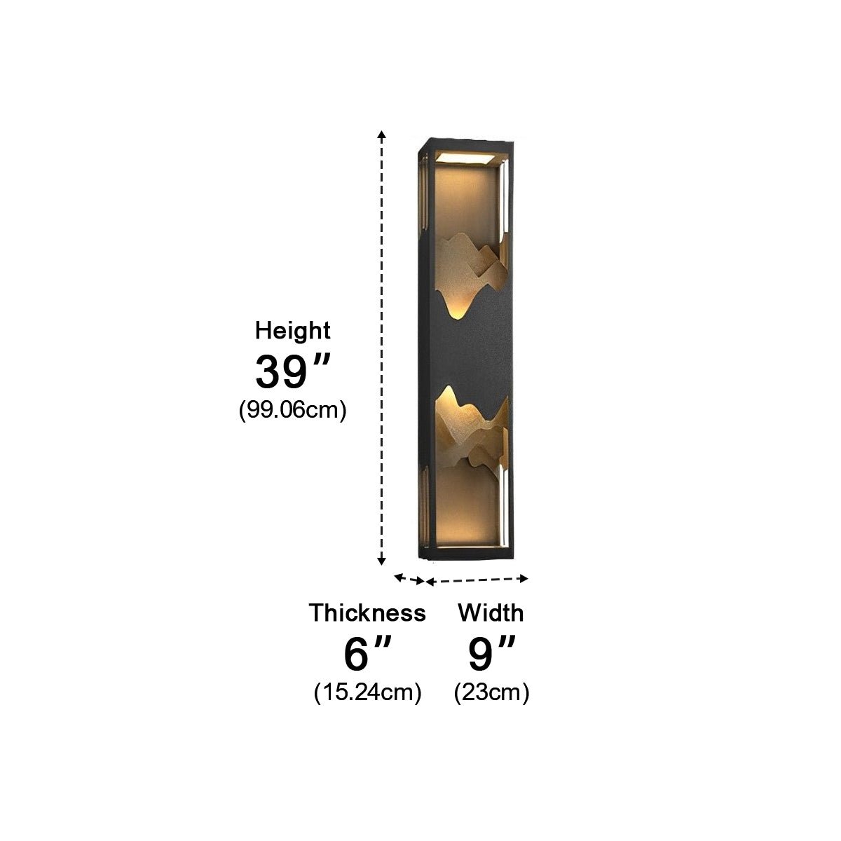 Waterproof Mountain Scenery Led Wall Sconce Garden Wall Light